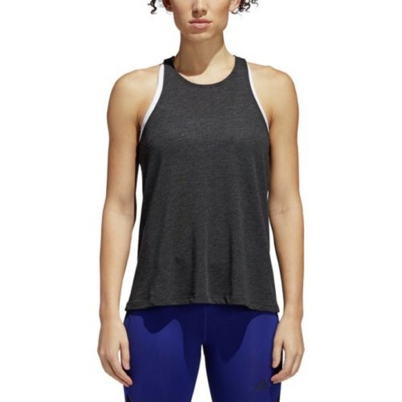 adidas ClimaLite Racerback Back Cutout Tank Top - Picture 2 of 4